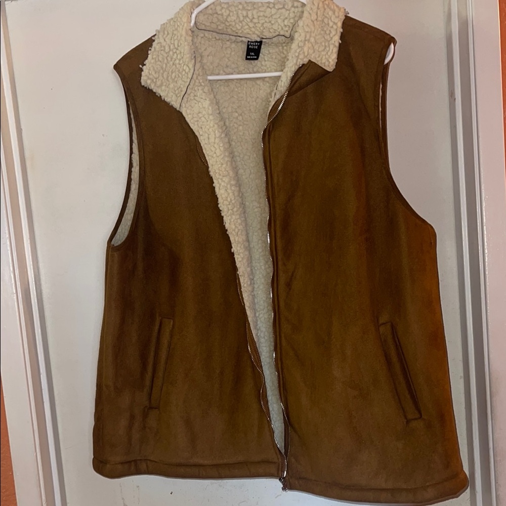 Brown Shearling-Lined Vest